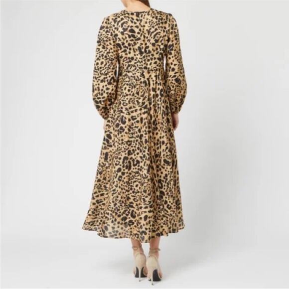 Zimmermann Veneto Plunge Leopard Printed Midi Dress Animal Print Size 1 (S) - Picture 2 of 15